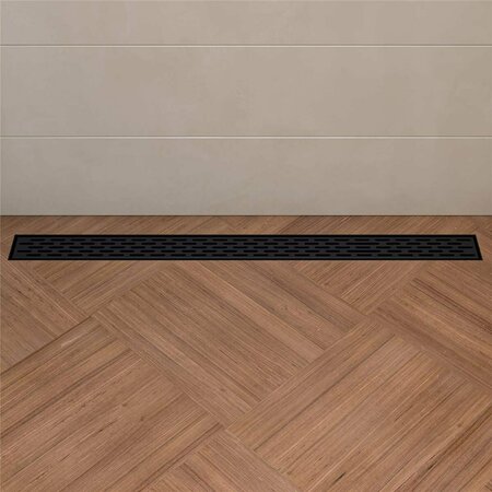 KD VESTIDOR 36 in. Stainless Steel Linear Shower Drain with Groove Holes, Black Matte KD2751674